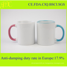 11oz Color Rim y manija Sublimation Mug